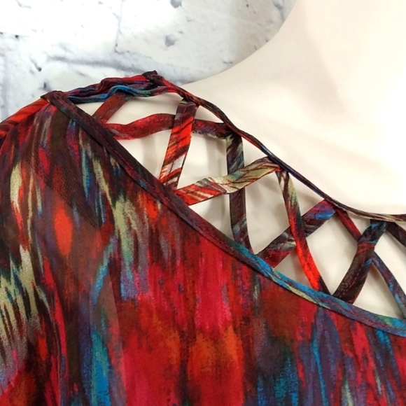 Ronni Nicole Dress Artsy Blousy Loose Fit on Top Sz 8 - Picture 3 of 5